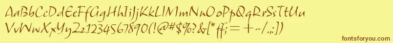 SamuelitcTt-fontti – ruskeat fontit keltaisella taustalla