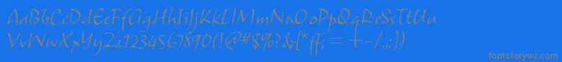 SamuelitcTt-Schriftart – Graue Schriften auf blauem Hintergrund