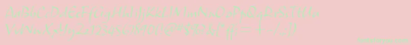 SamuelitcTt Font – Green Fonts on Pink Background