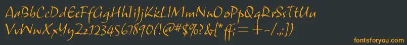 SamuelitcTt-fontti – oranssit fontit mustalla taustalla