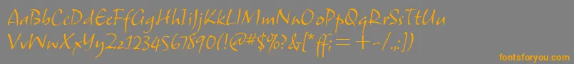 フォントSamuelitcTt – オレンジの文字は灰色の背景にあります。