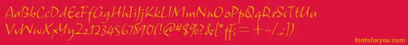 SamuelitcTt Font – Orange Fonts on Red Background