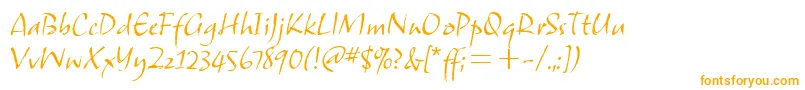 SamuelitcTt-Schriftart – Orangefarbene Schriften auf weißem Hintergrund