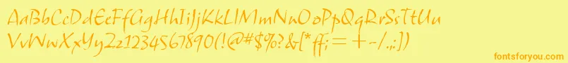 Шрифт SamuelitcTt – оранжевые шрифты на жёлтом фоне