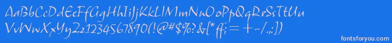 SamuelitcTt-fontti – vaaleanpunaiset fontit sinisellä taustalla