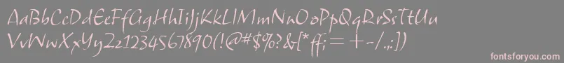 フォントSamuelitcTt – 灰色の背景にピンクのフォント