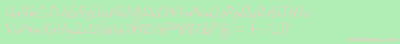 フォントSamuelitcTt – 緑の背景にピンクのフォント