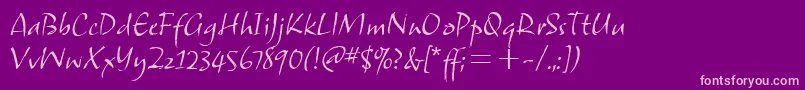 Fonte SamuelitcTt – fontes rosa em um fundo violeta