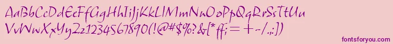 SamuelitcTt Font – Purple Fonts on Pink Background