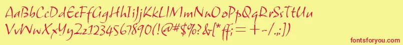 SamuelitcTt Font – Red Fonts on Yellow Background