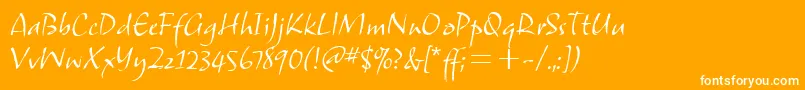SamuelitcTt-Schriftart – Weiße Schriften auf orangefarbenem Hintergrund