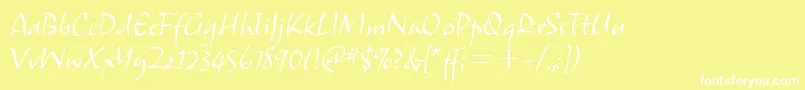 フォントSamuelitcTt – 黄色い背景に白い文字