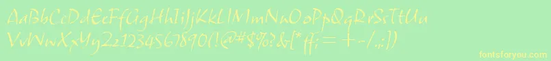 SamuelitcTt-Schriftart – Gelbe Schriften auf grünem Hintergrund