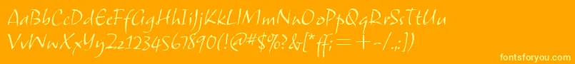 SamuelitcTt-Schriftart – Gelbe Schriften auf orangefarbenem Hintergrund