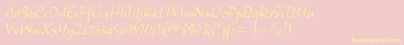 SamuelitcTt-Schriftart – Gelbe Schriften auf rosa Hintergrund