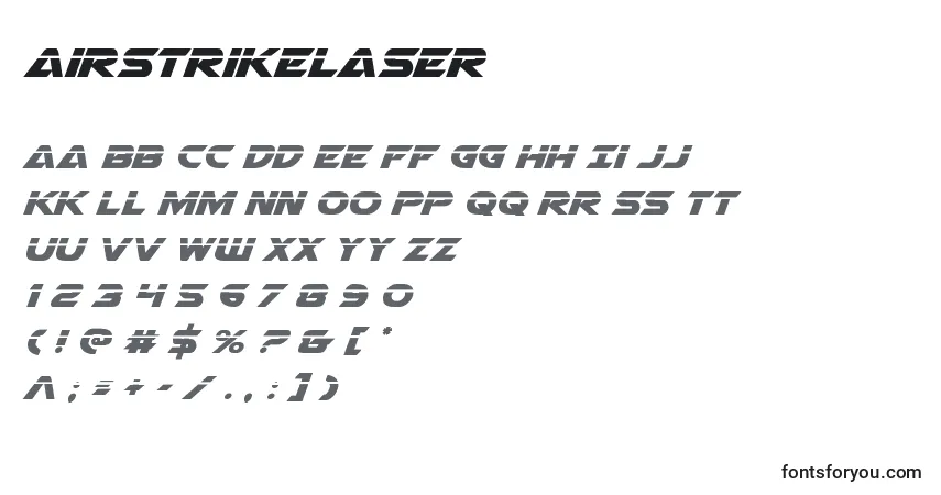 Шрифт Airstrikelaser – алфавит, цифры, специальные символы