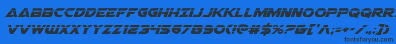 Airstrikelaser Font – Black Fonts on Blue Background