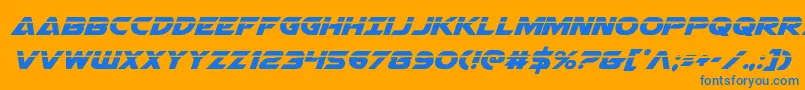 Airstrikelaser Font – Blue Fonts on Orange Background