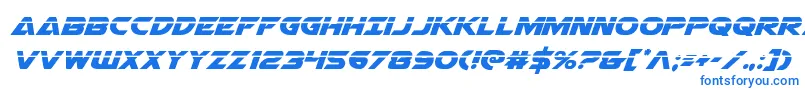 フォントAirstrikelaser – 白い背景に青い文字