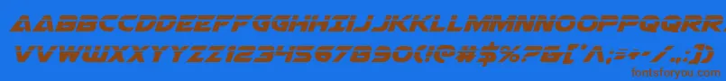 Czcionka Airstrikelaser – brązowe czcionki na niebieskim tle