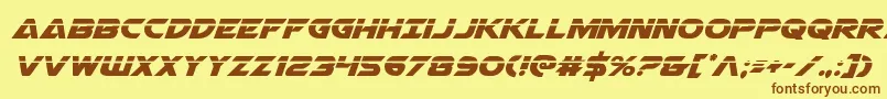 Airstrikelaser Font – Brown Fonts on Yellow Background