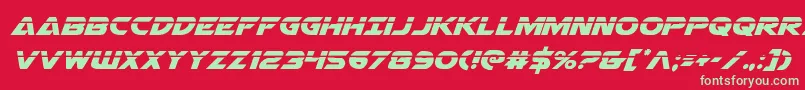 Airstrikelaser-Schriftart – Grüne Schriften auf rotem Hintergrund