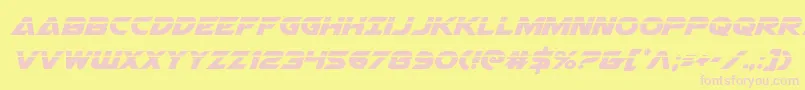 Airstrikelaser-Schriftart – Rosa Schriften auf gelbem Hintergrund