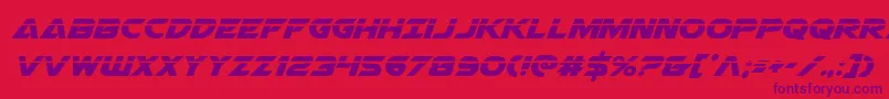 フォントAirstrikelaser – 赤い背景に紫のフォント