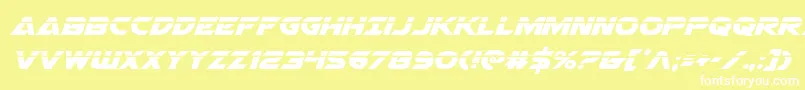 Airstrikelaser Font – White Fonts on Yellow Background