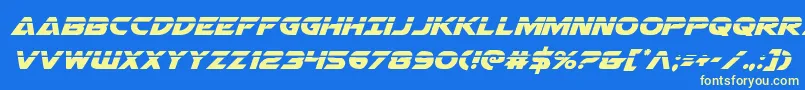 Airstrikelaser Font – Yellow Fonts on Blue Background