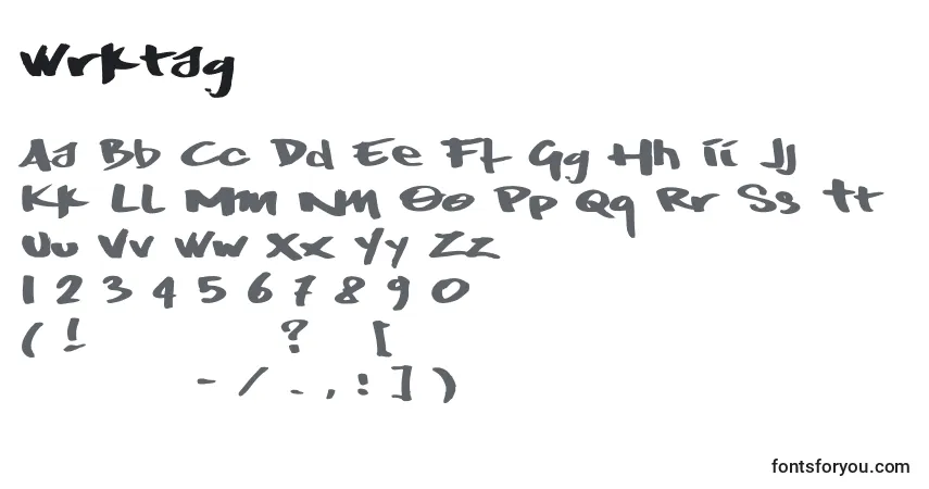 Fuente Wrktag - alfabeto, números, caracteres especiales