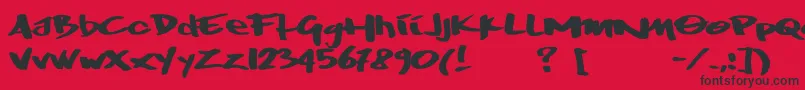 Wrktag-Schriftart – Schwarze Schriften auf rotem Hintergrund