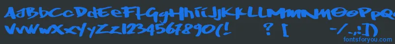 Wrktag Font – Blue Fonts on Black Background