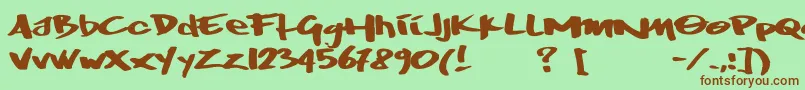 Wrktag Font – Brown Fonts on Green Background