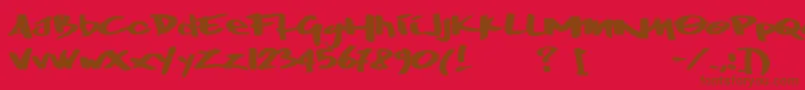 Fonte Wrktag – fontes marrons em um fundo vermelho
