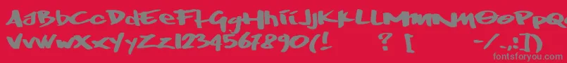 Wrktag Font – Gray Fonts on Red Background