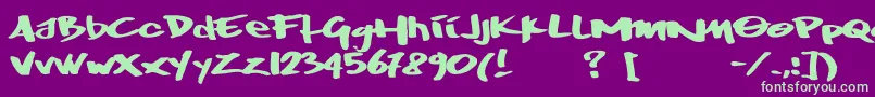 Wrktag Font – Green Fonts on Purple Background
