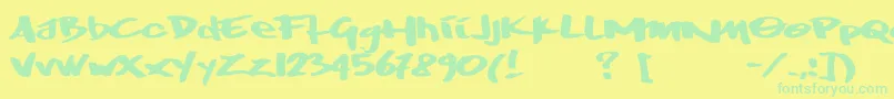 Wrktag Font – Green Fonts on Yellow Background