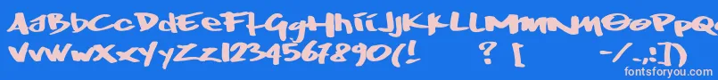 フォントWrktag – ピンクの文字、青い背景