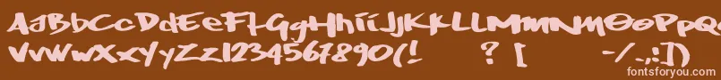 Wrktag Font – Pink Fonts on Brown Background
