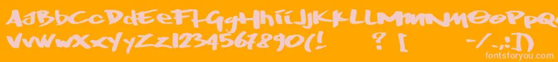 Wrktag Font – Pink Fonts on Orange Background