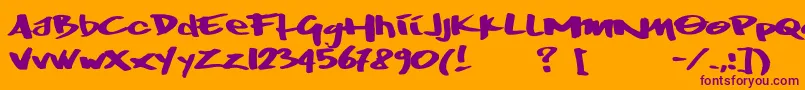Wrktag Font – Purple Fonts on Orange Background