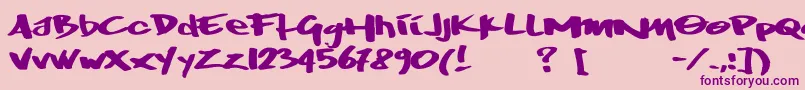 Wrktag Font – Purple Fonts on Pink Background