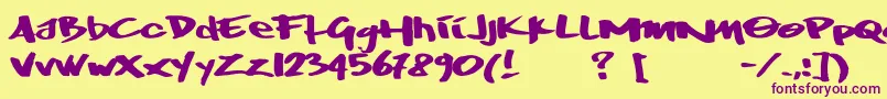 Wrktag Font – Purple Fonts on Yellow Background