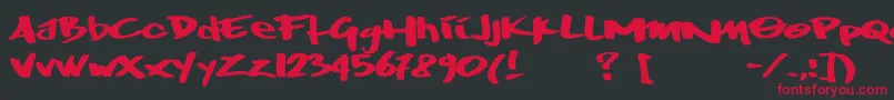 Wrktag Font – Red Fonts on Black Background