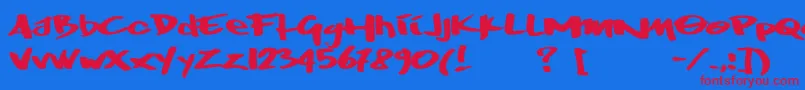 フォントWrktag – 赤い文字の青い背景