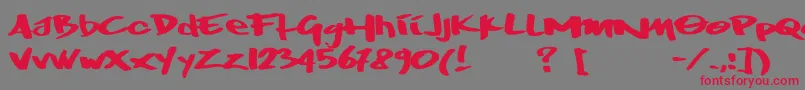 Wrktag Font – Red Fonts on Gray Background
