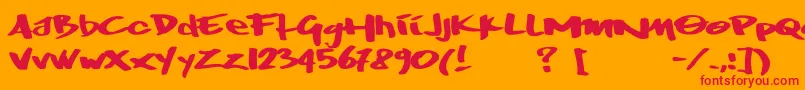 Wrktag Font – Red Fonts on Orange Background