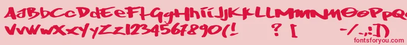 Wrktag Font – Red Fonts on Pink Background