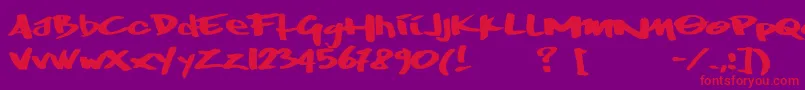 フォントWrktag – 紫の背景に赤い文字